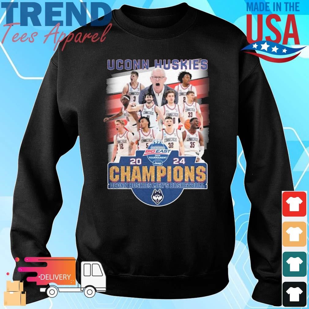 Big East 2024 Tournament Champions Uconn Huskies Men’s Basketball Sweatshirt