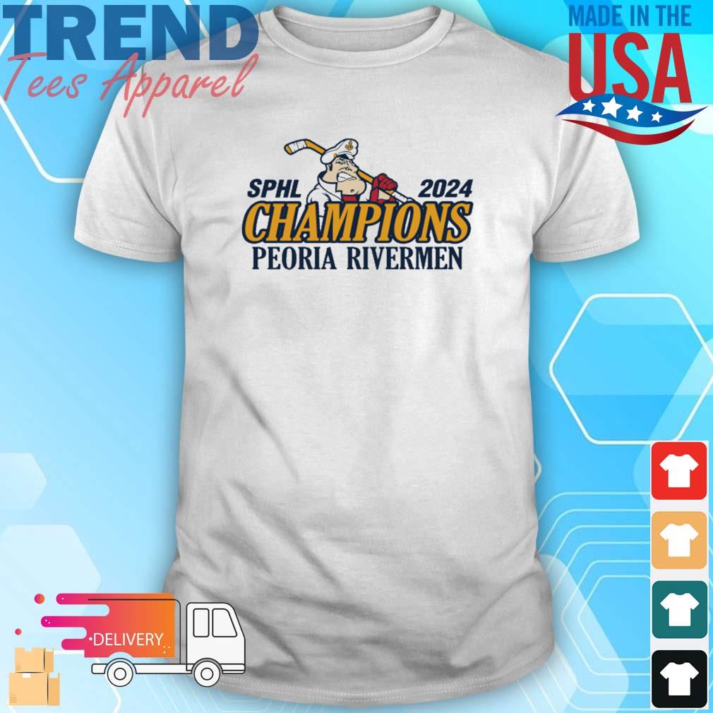 Sphl 2024 Champions Hockey Peoria Rivermen T-Shirt