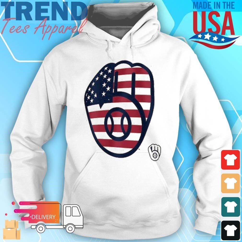 Milwaukee Brewers Logo 4th Of July Flag Unisex Hoodie