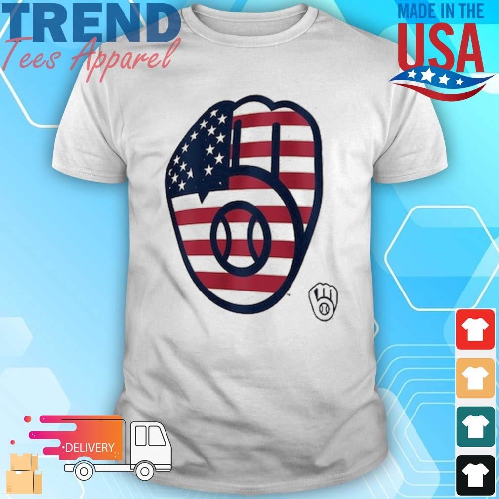 Milwaukee Brewers Logo 4th Of July Flag Unisex T-Shirt