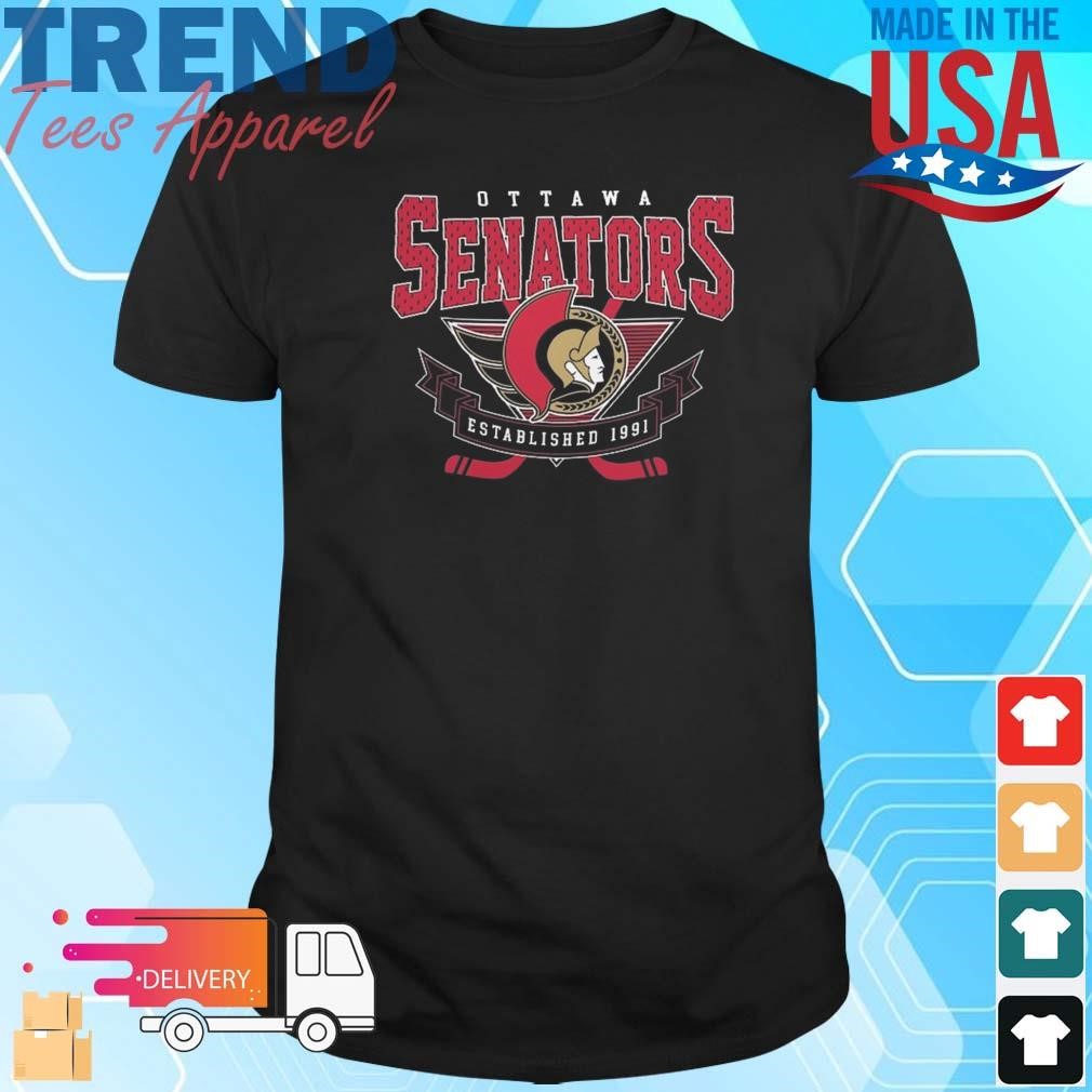 Official Starter Ottawa Senators Team Logo Graphic Established 1991 T-Shirt