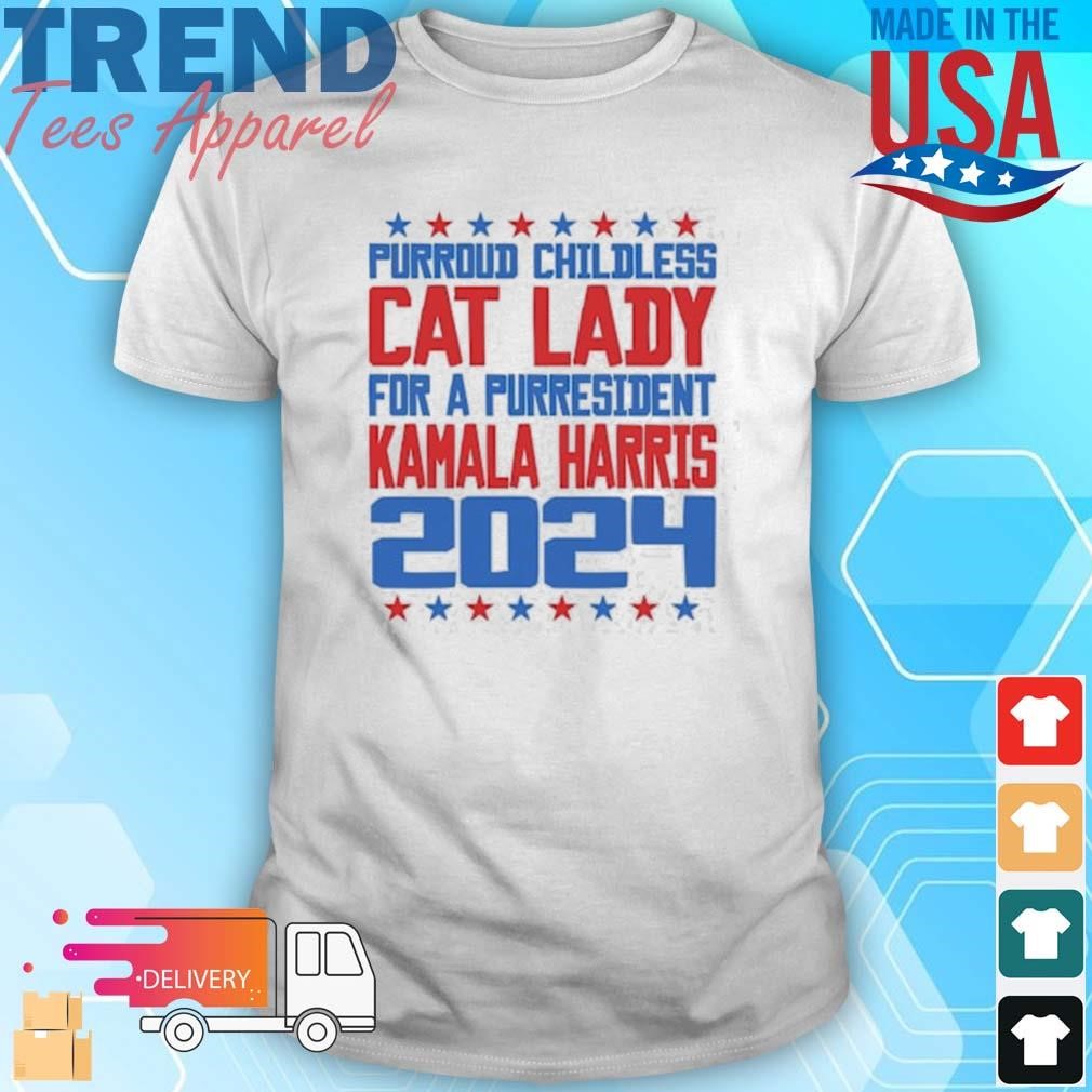 Proud Childless Cat Lady For President Harris '24 Shirt