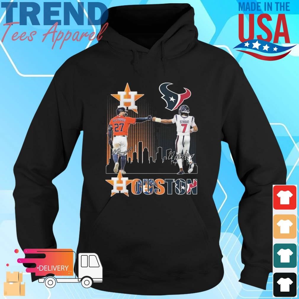 Official Houston Astros Jose Altuve Houston Texans C. J. Stroud The Stars Signatures Hoodie