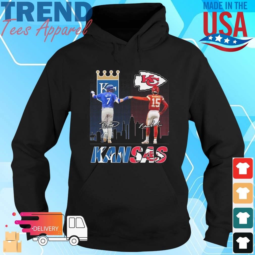 Official Kansas City Royals Robert Andrew Witt Jr. Kansas City Chiefs Patrick Mahomes The Stars Signatures Hoodie